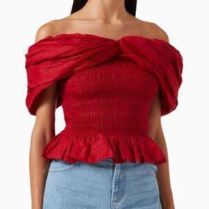 Sea New York Red Loren Off-Shoulder Top